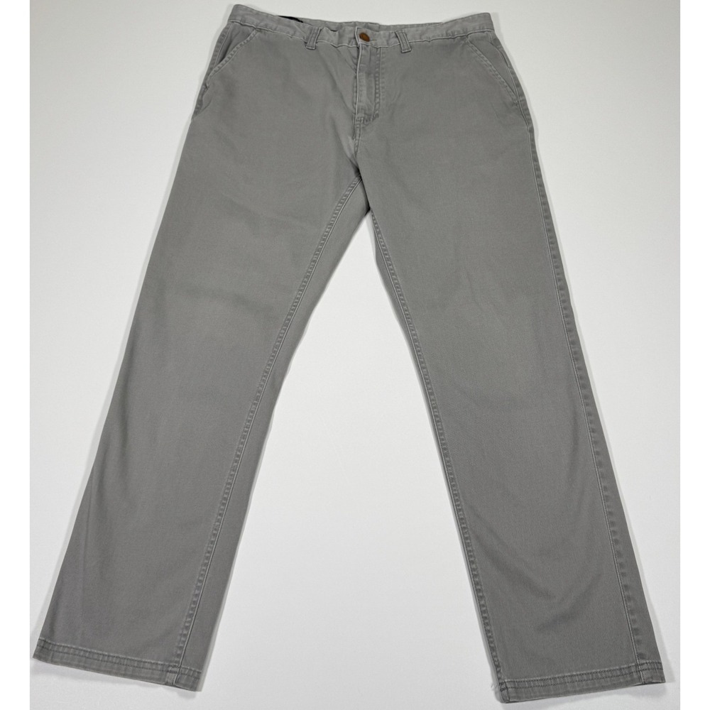 Oakley Mens Casual Chinos 33x28 Gray Flat Front Custom Fit Stretch Pants